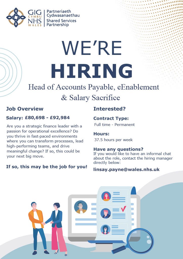NHS Wales Shared Services Partnership are recruiting