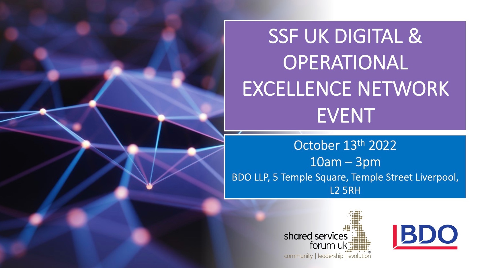 DIGITAL AND OPERATIONAL EXCELLENCE NETWORK EVENT - OCTOBER 13TH 2022