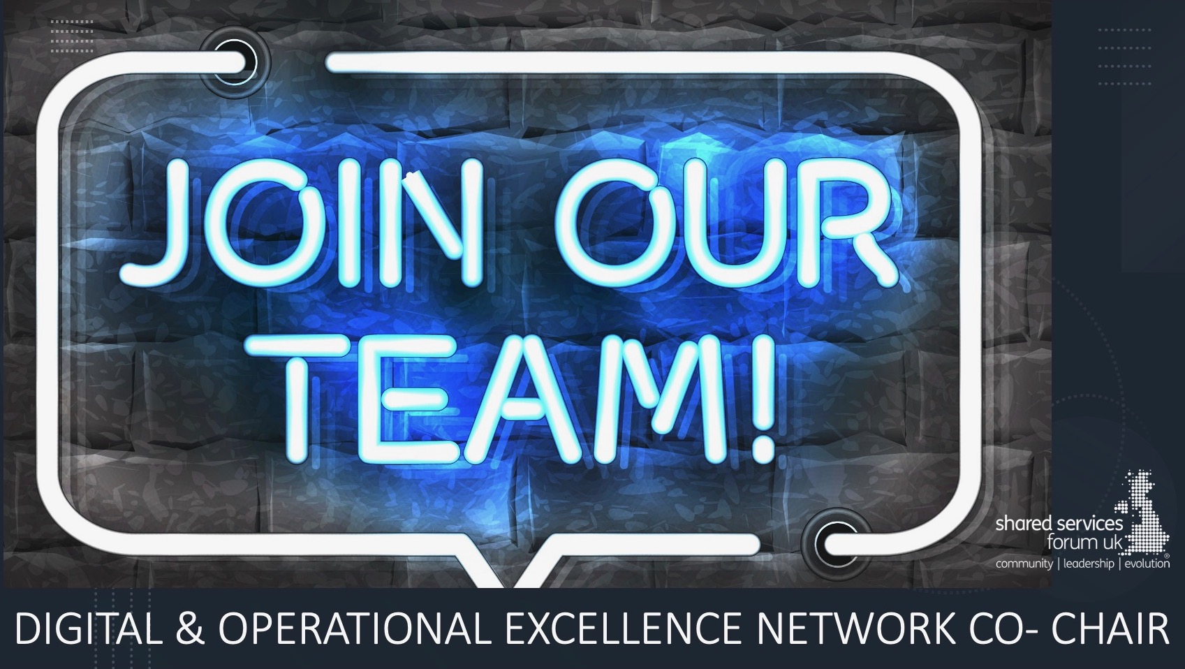 VACANCY FOR A DIGITAL & OPERATIONAL EXCELLENCE NETWORK CHAIR