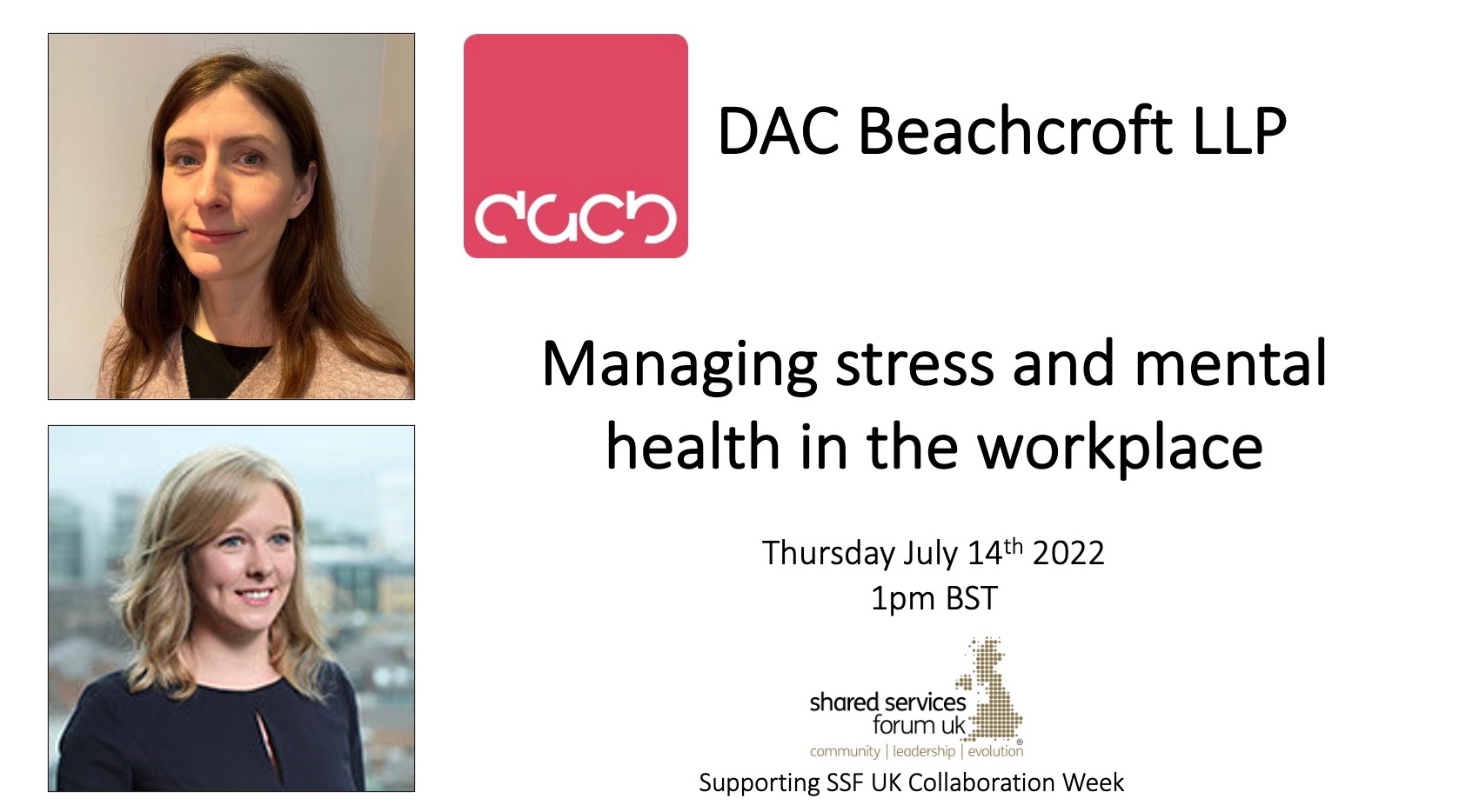 MANAGING STRESS AND MENTAL HEALTH IN THE WORKPLACE - DAC BEACHCROFT
